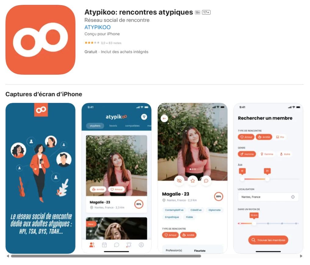 Comparatif appli rencontre Atypikoo